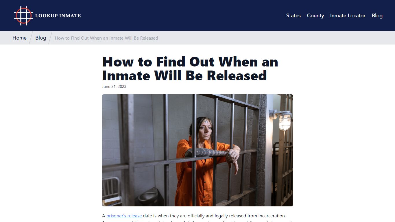 How to Find Out When an Inmate Will Be Released